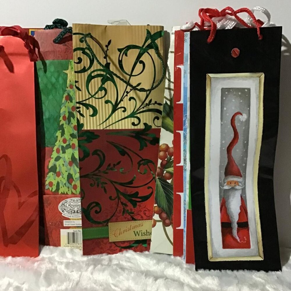 Wine Bottle Gift Bags (10)‎ Total 13.25" Tall - New - Picture 2 of 3